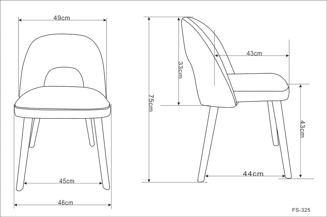 La Chaise Spola Stuhl, Stoff, Nerz, 75 cm (Höhe) x 49 cm (Breite) 48 cm (Tiefe)