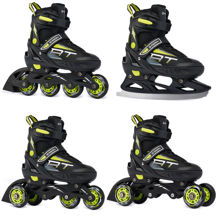 RAVEN Profession 4in1 Inlineskates Triskates Rollschuhe Schlittschuhe Inliner für Kinder und Erwachs