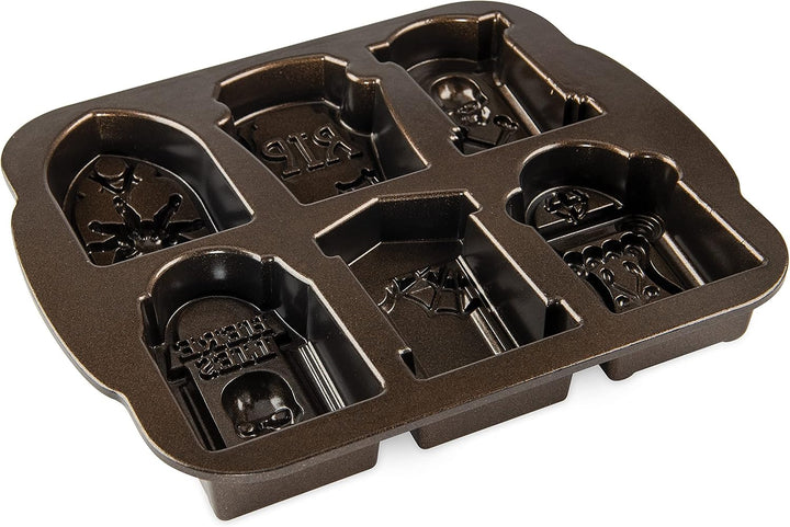 Nordic Ware Backform Tombstone Cakelet Pan Aluminium Braun, 28,7cm x 28,2cm, NW 91848, Tombstone Cak