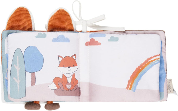Sterntaler Spielbuch Fuchs Filou - weiches Baby Stoffbuch zum Anbinden - Fühlbuch mit Rassel & Knist