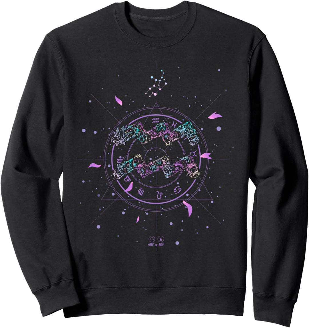 Aquarius Zodiac Sign Floral Flower January February Birthday Sweatshirt