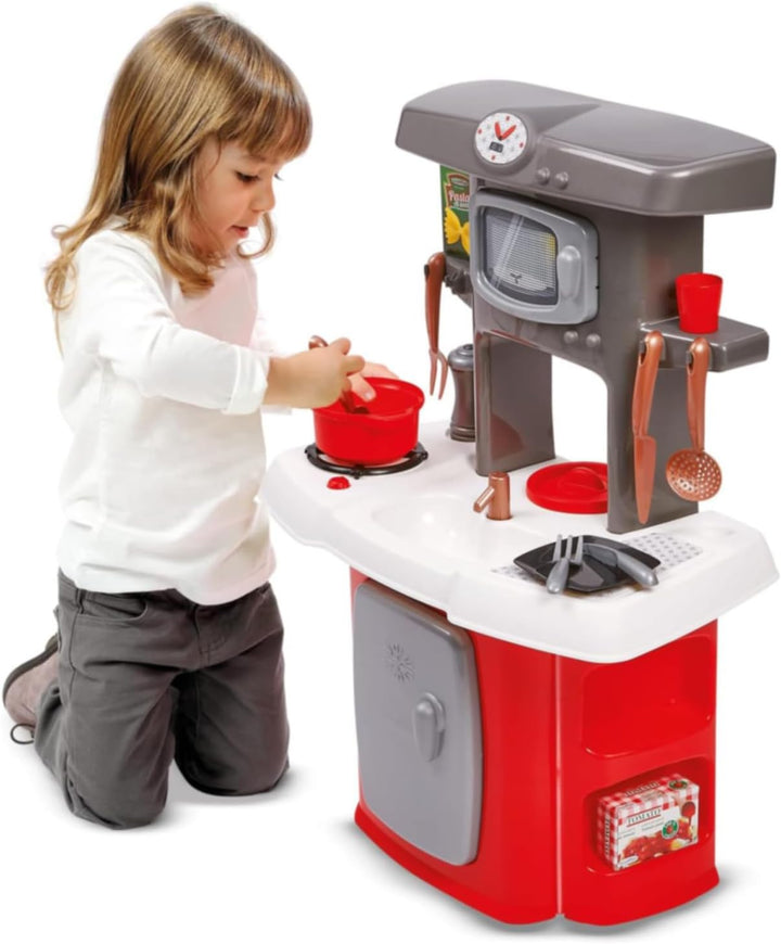 Ecoiffier – kleine Kinderküche – Spielküche im Mini-Format, mit Kühlschrank, Waschbecken, Herd, Spie