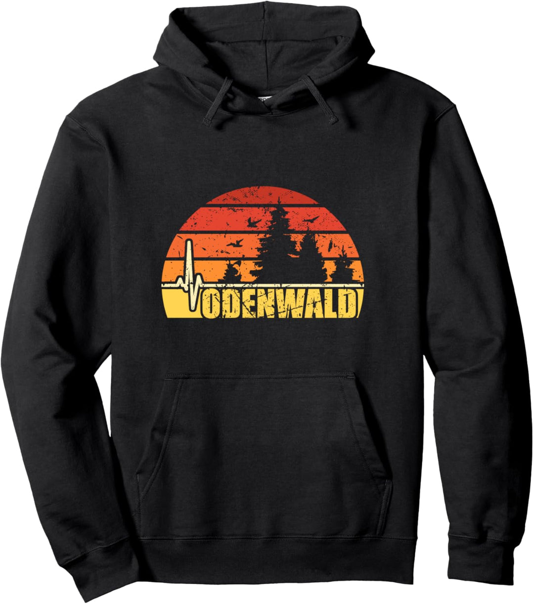Odenwald wandern Geschenk Wald Herzschlag für Wanderer Pullover Hoodie