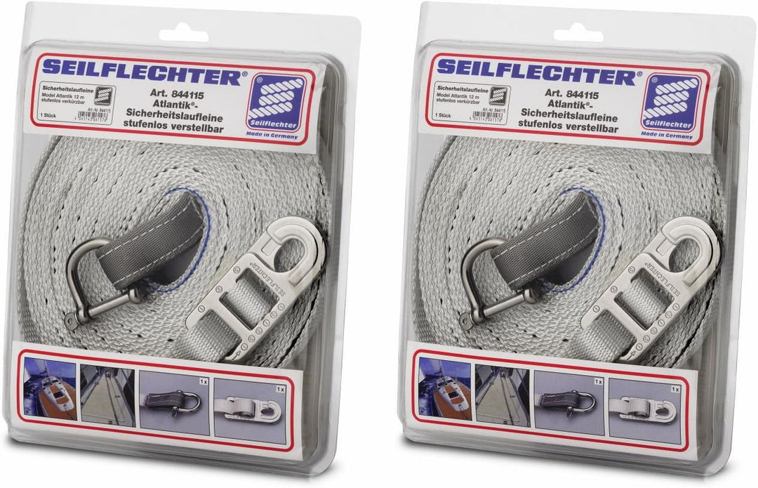 SEILFLECHTER Atlantik Sicherheitslaufleine 12 m lang - 2er Pack - 2 Stück