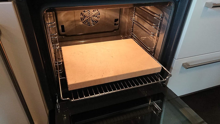 Pizzastein Brotbackstein Flammkuchenplatte aus Speicherschamotte, Für E-Herde