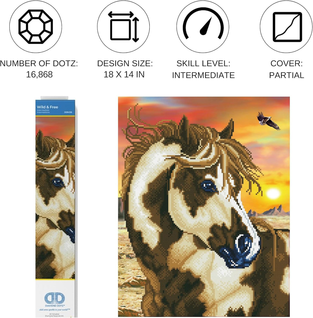 Diamond Dotz DD9-035 Pferd, ca. 35,5 x 45,7 cm gross, Diamond Painting, Malen mit Diamanten, funkeln