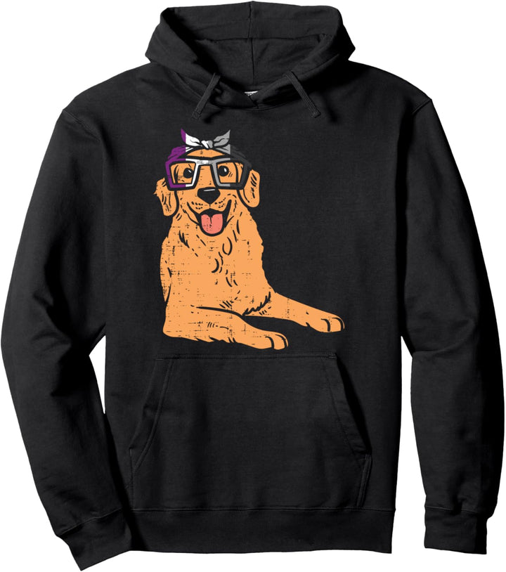 Golden Retriever Bandana LGBTQ Asexual Flag Ace Pride Ally Pullover Hoodie