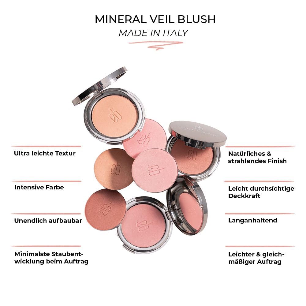 ETHEREAL BEAUTY Peach Dream Mineral Veil Blush - Natürliches, Ultradünnes Minerale Rouge Puder - Lei