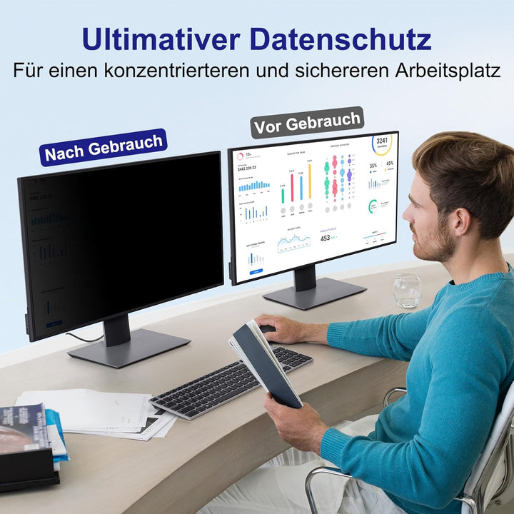 31,5 Zoll Monitor Blickschutzfilter für 16:9 Seitenverhältnis, Blendfrei Blaulichtfilter Computer Pr