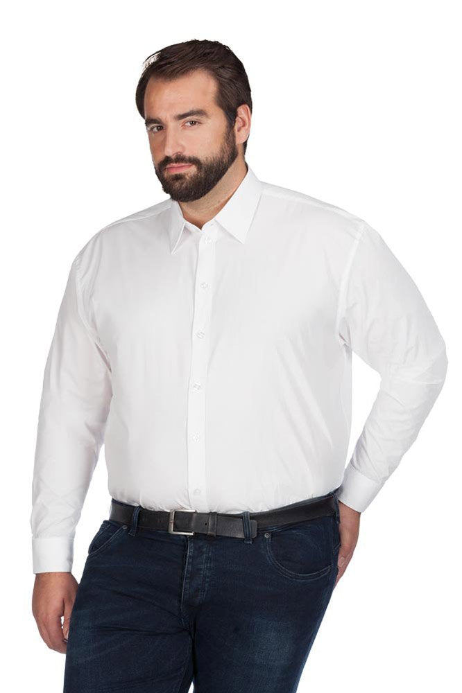 Business Langarm-Hemd Plus Size Herren, Weiss, XXXL