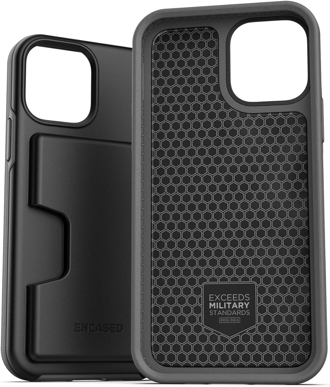 Encased Phantom Wallet Hülle für iPhone 12/12 Pro mit Kartenfach – Schutzhülle Handyhülle Stossfest