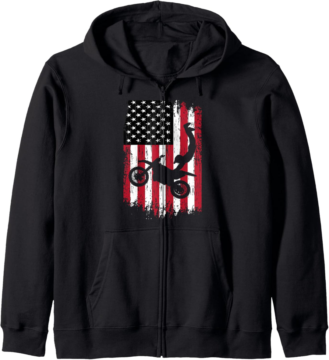 Supercross Freestyle Motocross Amerika Flagge Motorrad Kapuzenjacke