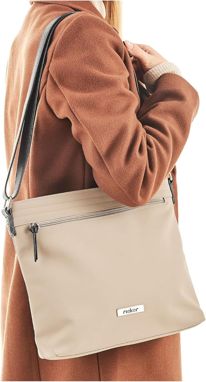 Rieker Damen H1526 Umhängetasche, Beige, S