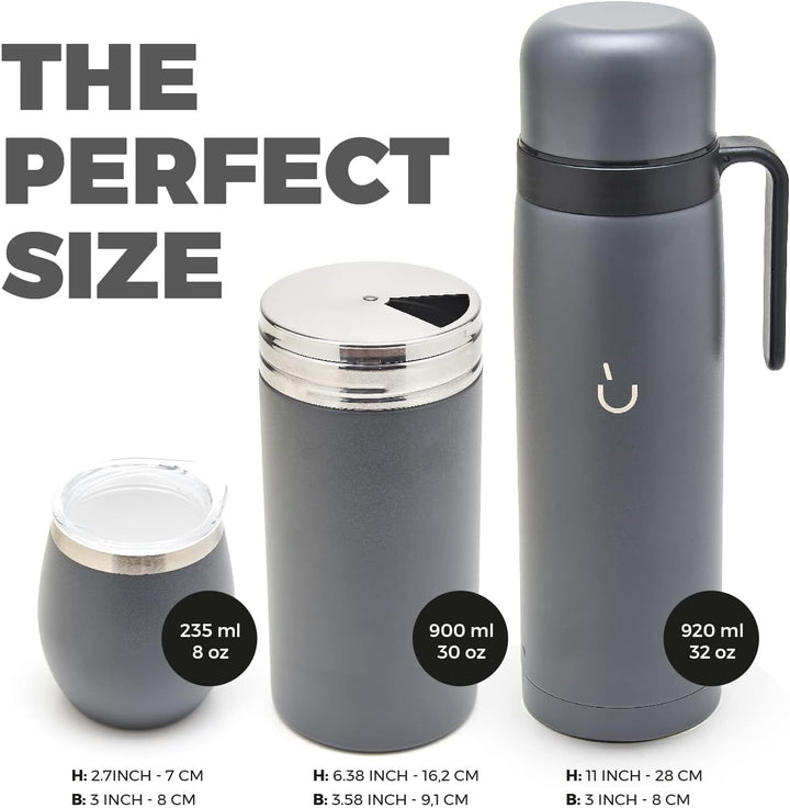 BALIBETOV Komplettes Yerba Mate Set – Moderner Mate Gourd, Thermos, Yerba Behälter, zwei Bombillas u