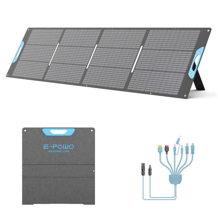 220W Faltbares Solarpanel Monokristallin mit USB-C PD 3.0 &amp; USB-A QC 3.0 | 23,5% Wirkungsgrad &amp; IP67