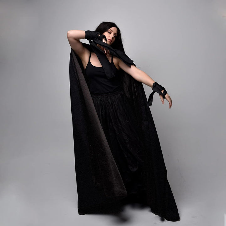 Halloween kostüm, Umhang Halloween Unisex umhang Cosplay kostüm Samt Kapuzenumhang Schwarz XL, Schwa