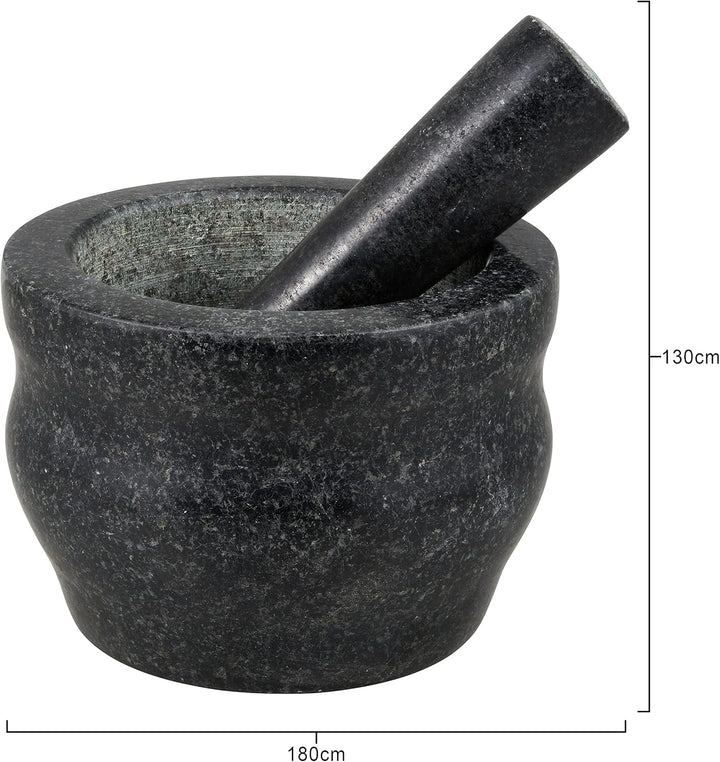 Cole &amp; Mason H100379 Worcester Mörser mit Stössel, Schwarz, 18cm, Fur Gewürze und Kräuter, Granit 18