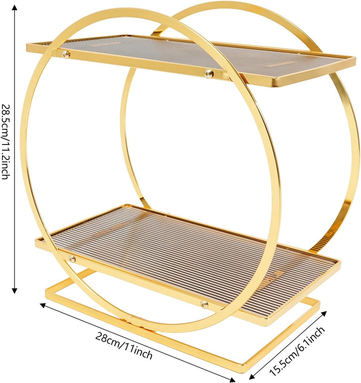 Make-up Organizer, Doppellagige Parfüm Organizer für Kommode, moderner Stil geeignet für Bad Küche u