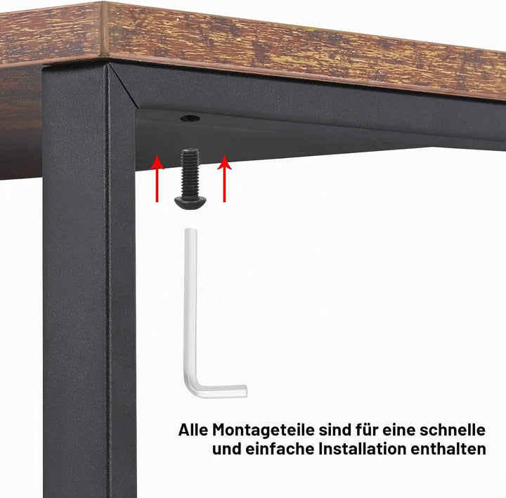 CADUKE Monitorständer Erhöhung, 2er Set Holz Tischplatte Computer Ständer, Industrie Desktop Regal A