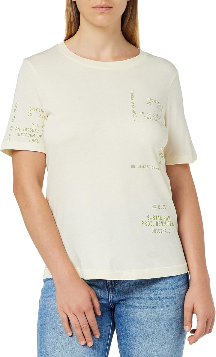 G-STAR RAW Damen Type Face Graphic Top Tops XXS Weiss (Papyrus D22337-4107-d113), XXS Weiss (Papyrus