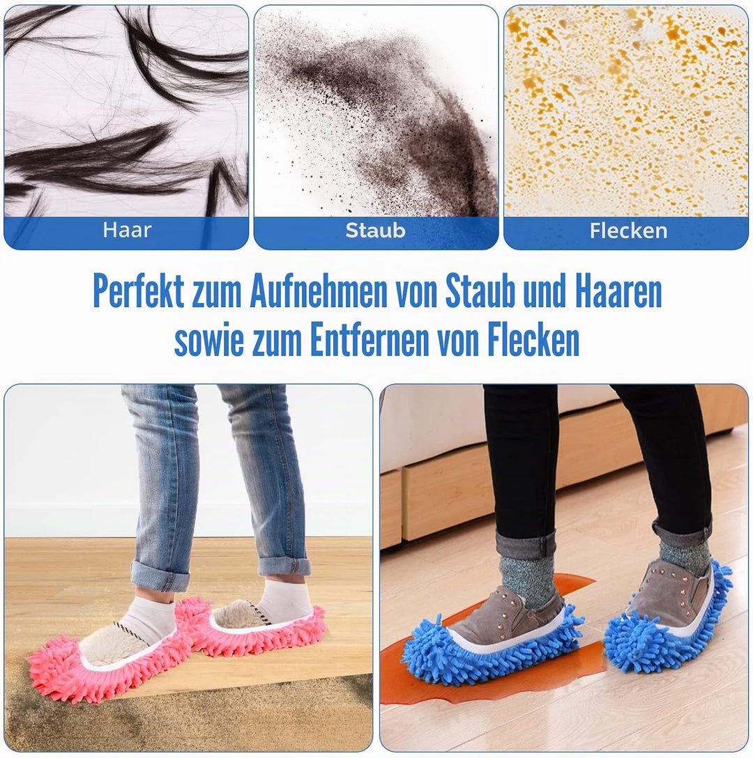 10 Stück Wischmopp-Hausschuhe für Bodenreinigung, waschbar, wiederverwendbar, Mikrofaser-Staubmopp-S