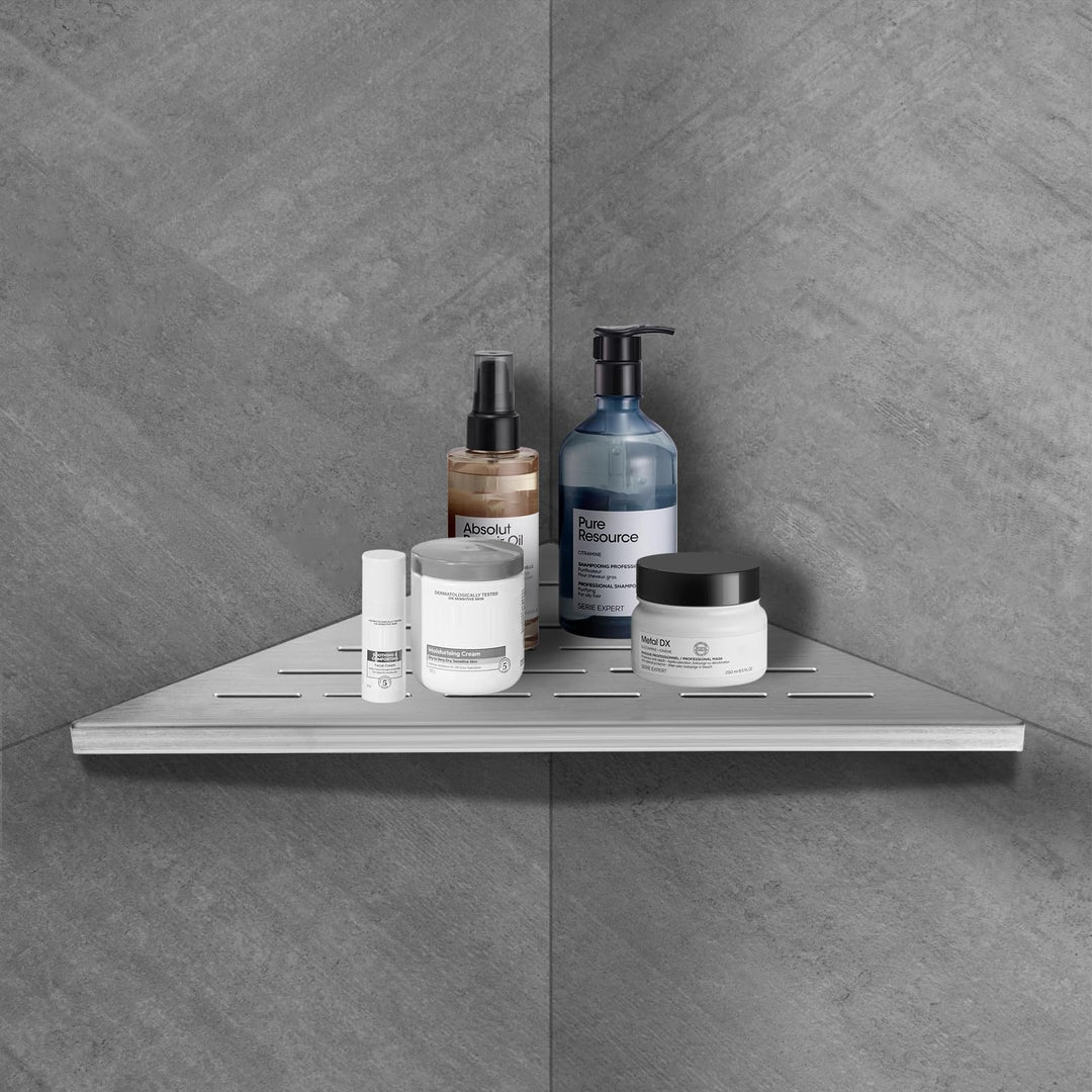 Duschablage Eckablage 304 Edelstahl Einbauregal Duschkorb Shampoo Halter für Badezimmer Küche 254mm