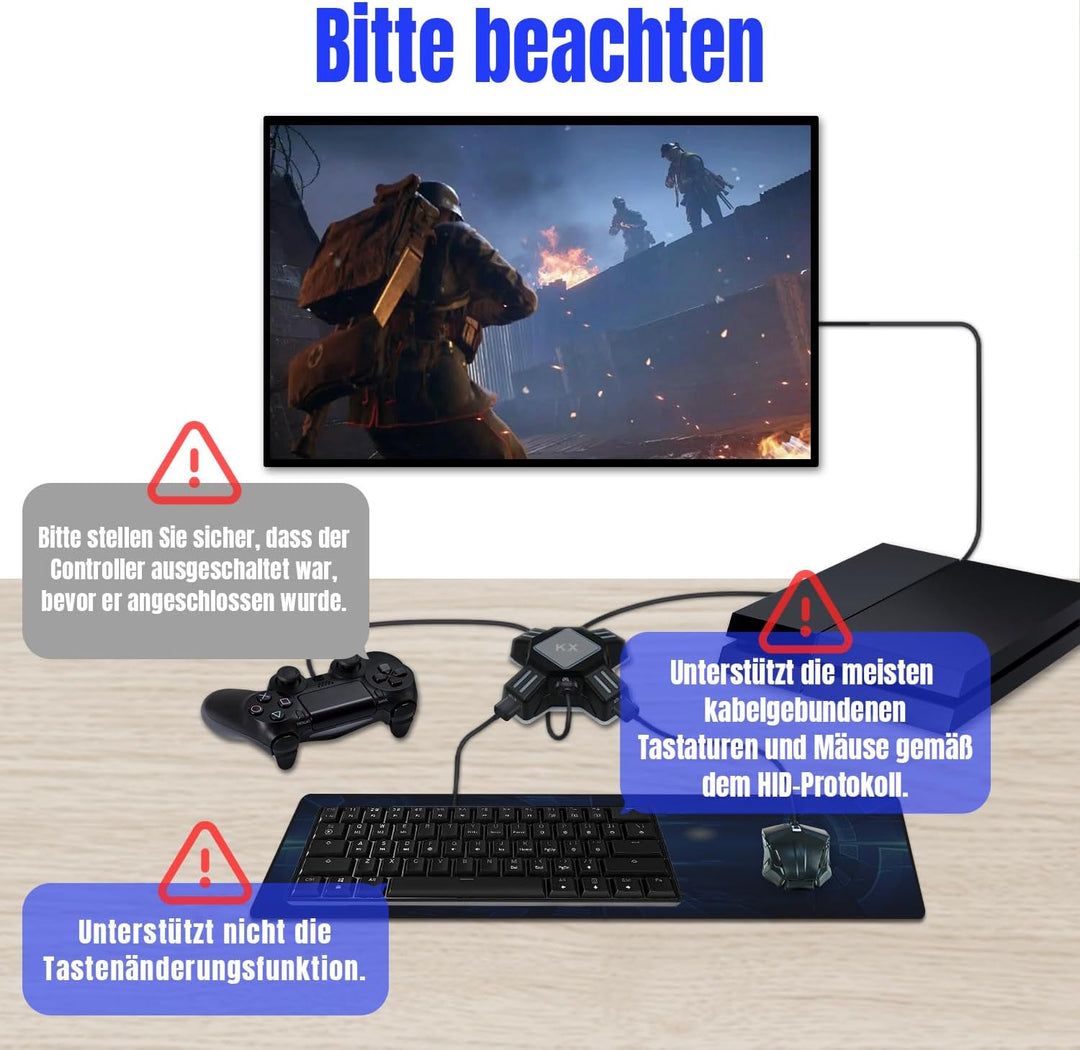 Mcbazel KX Tastatur Maus Konverter Adapter für NS Switch/Xbox One/PS4/PS3
