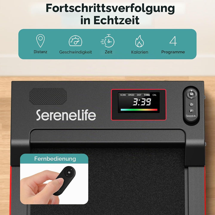 SereneLife Walking Pad, Laufband für Zuhause (Modelle: 8/9,6/10 km/h) – Schreibtisch-Laufband, leise