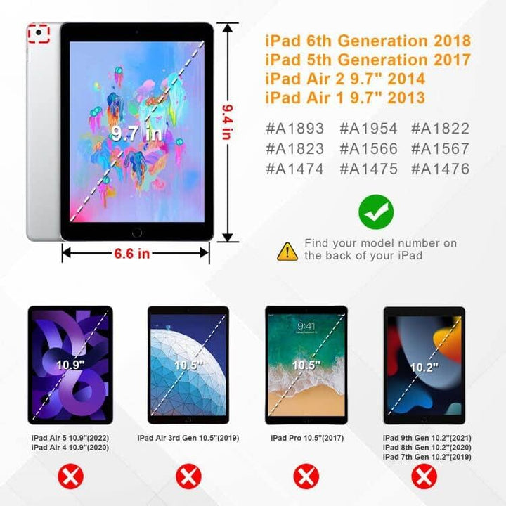 Fintie Hülle für 9.7" iPad 2018 (6. Generation), iPad 2017 (5.Generation), iPad Air 2, iPad Air - 36