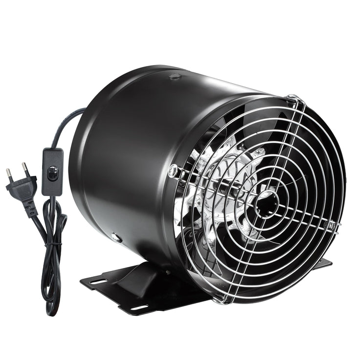 Kanallüfter Abluftventilator 150mm, Schwarz | 480m³/h, Inline-Rohrventilator aus Metall, Mit Schalte