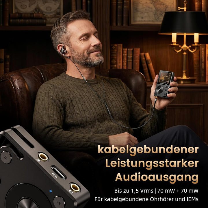 HiFi Walker H2 HiFi MP3 Player mit Bluetooth Verlustfreier DSD DAC Flac High Resolution Music Player
