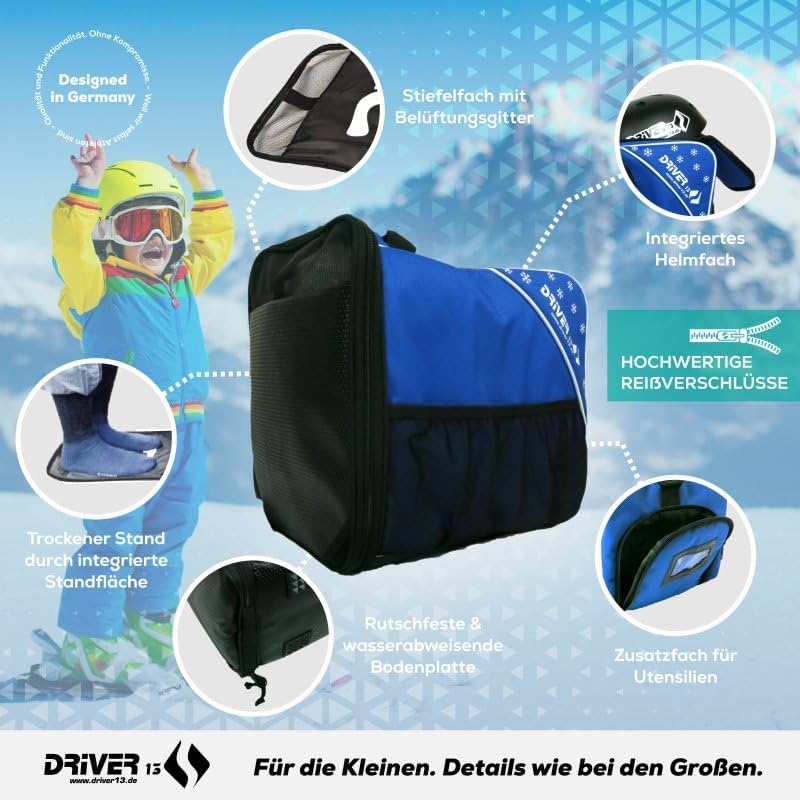 Driver13 Kinder Skistiefeltasche, Designed in Deutschland und seit vielen Jahren bewährt Blau, Blau