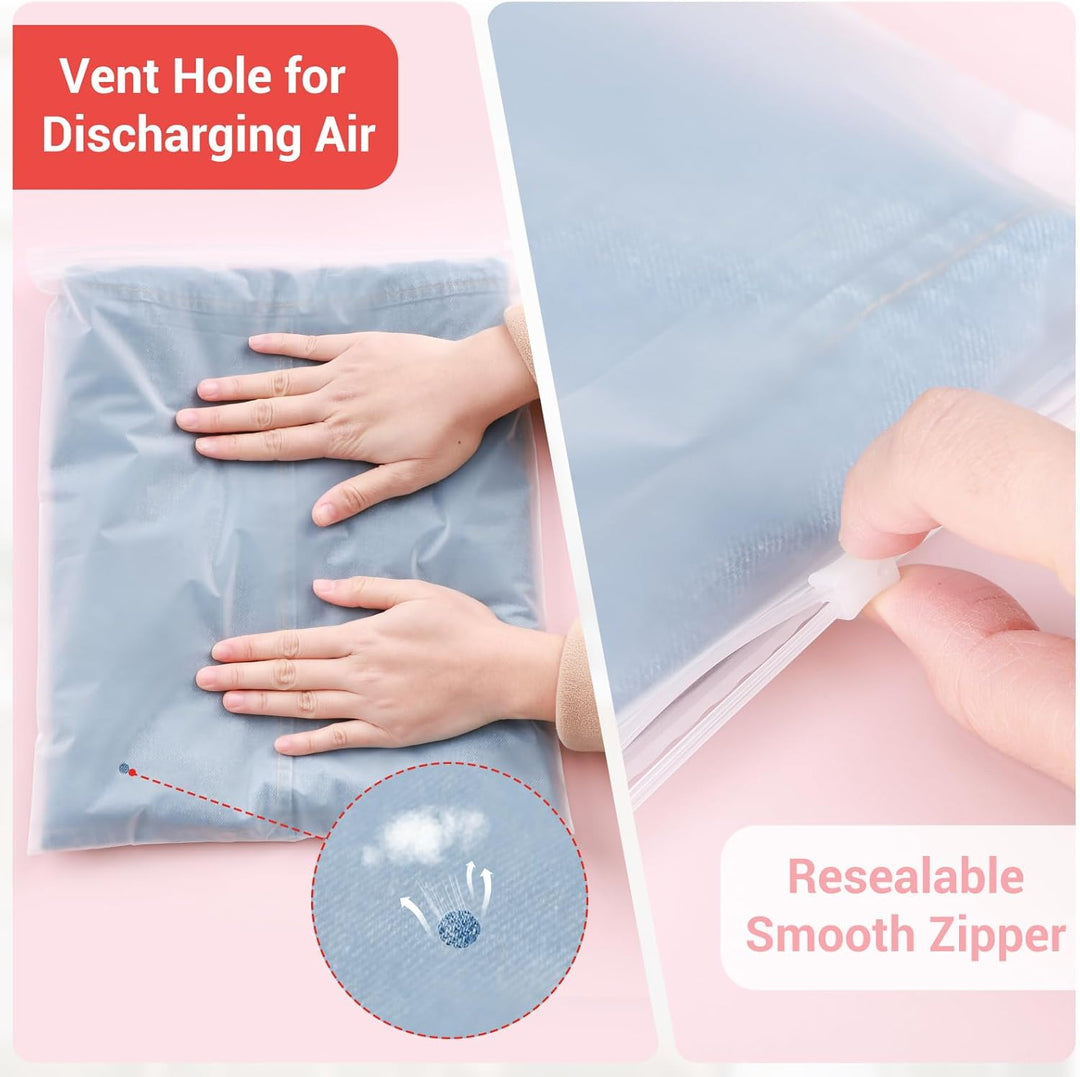 Zip Beutel Kleidung, 100 Stück 25 * 35cm Wiederverschliessbare Beutel für Kleidung, Koffer Organizer
