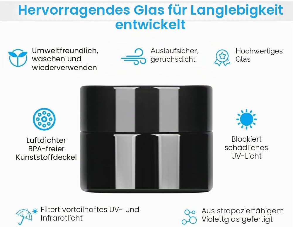 MOFIST 5 g dicke, schwarze UV-Schutz, kleine Gläser mit Deckel, 5 ml, Konzentrat, Gläser für luftdic