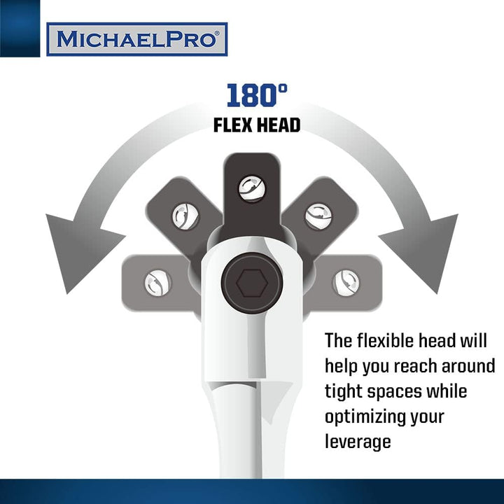 MichaelPro MP007003 1,27 cm Antriebsverlängerung Breaker Bar/Flex Griff, 45,7 cm Länge, verbinden Si