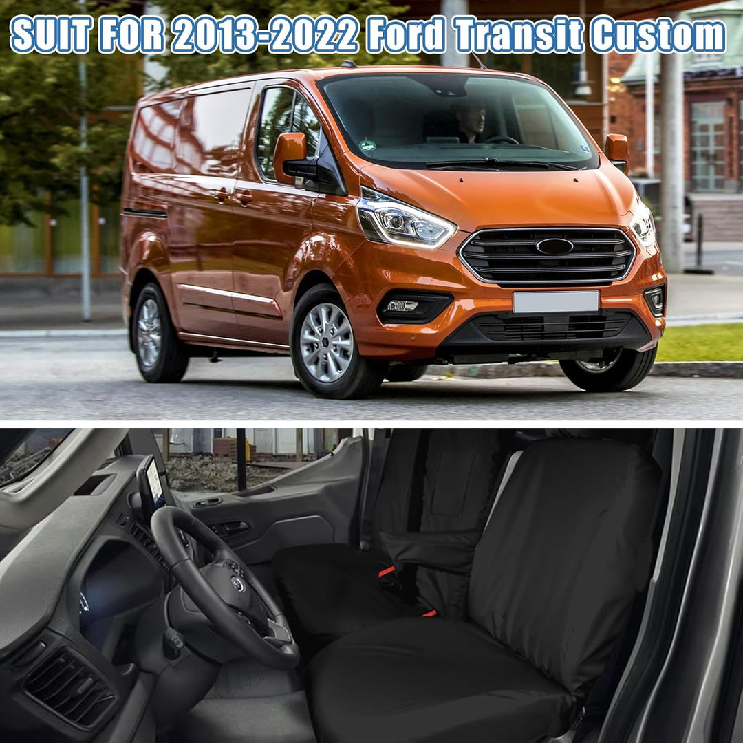 Soekodu Sitzbezüge kompatibel mit Ford Transit Custom 2013-2022 (3 Sitzer), 8er-Set Wasserdichter Vo