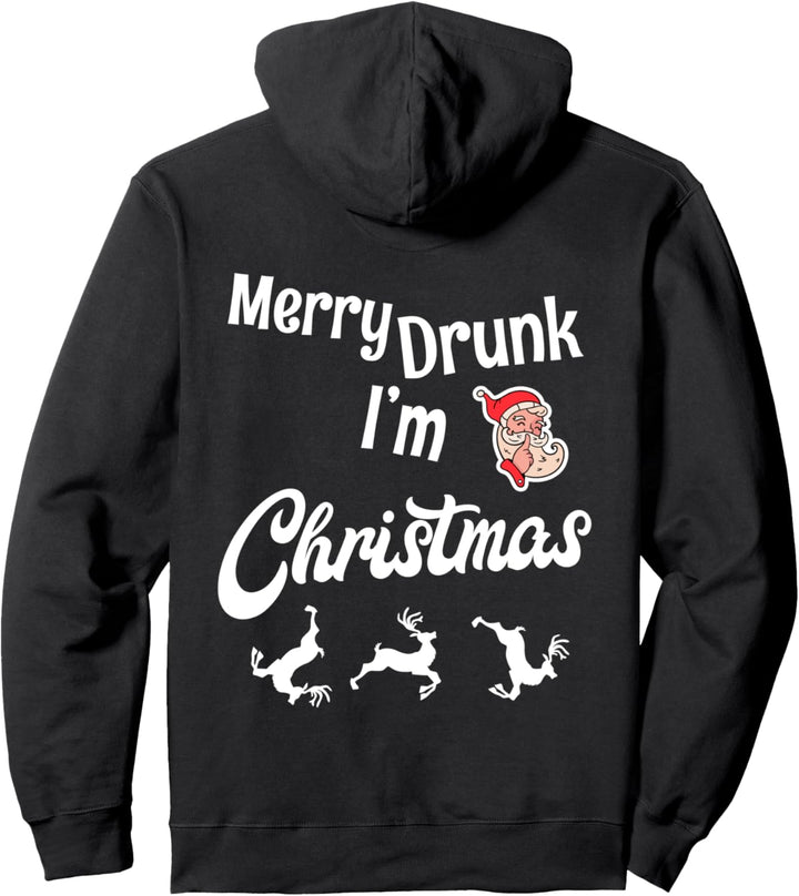 Ugly Christmas Jumper / Sweater. Merry Drunk I'm Christmas Pullover Hoodie