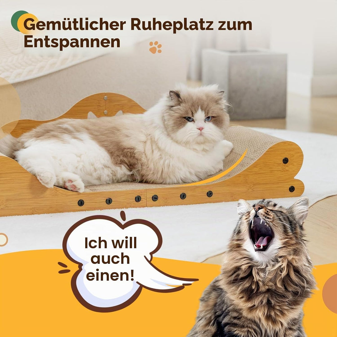 Gimars XXL Katzen Kratzbrett 78 cm im Sofa-Design, Kratzpappe für Katzen, Katzenkratzbretter &amp; Katze