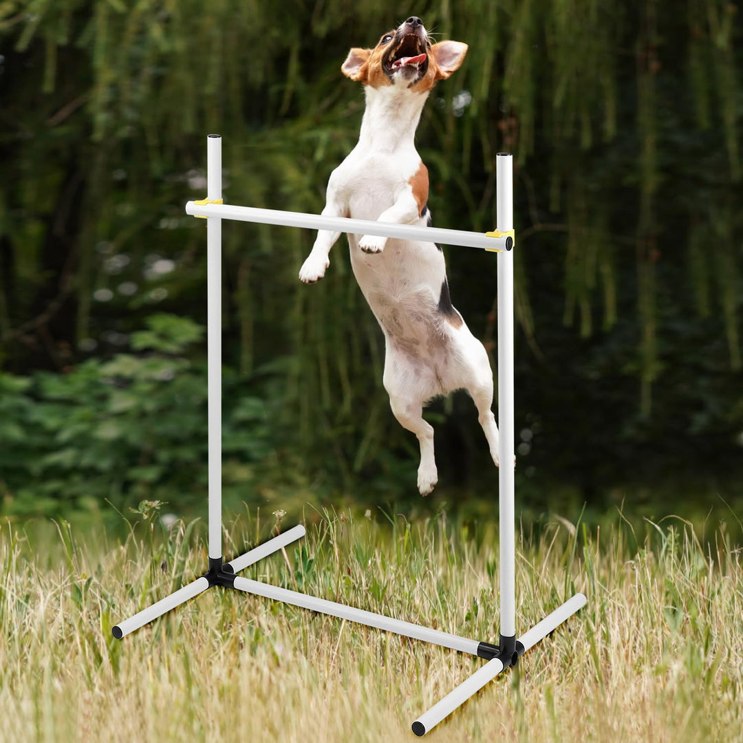 QWORK® 4 x Agility Hürdenset für Hundetraining, Höhenverstellbare Kunststoffhürden