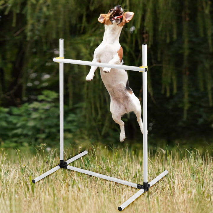 QWORK® 4 x Agility Hürdenset für Hundetraining, Höhenverstellbare Kunststoffhürden