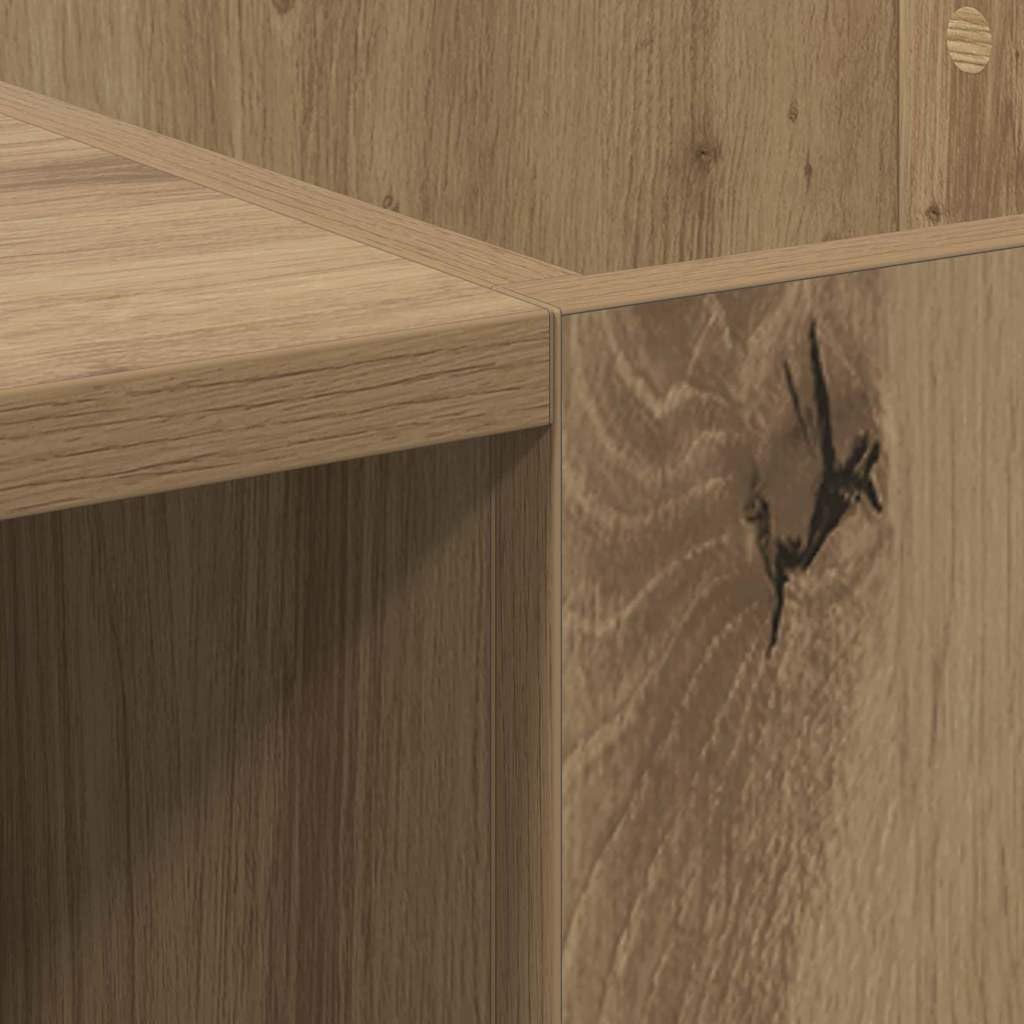 vidaXL Schallplattenschrank Artisan-Eiche 121 x 38 x 48 cm, Moderner Musikschrank, robuster Vinylspe
