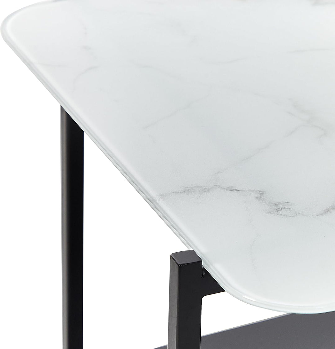 Couchtisch Marmor Optik weiss schwarz 77 x 47 cm rechteckig modern Gloster
