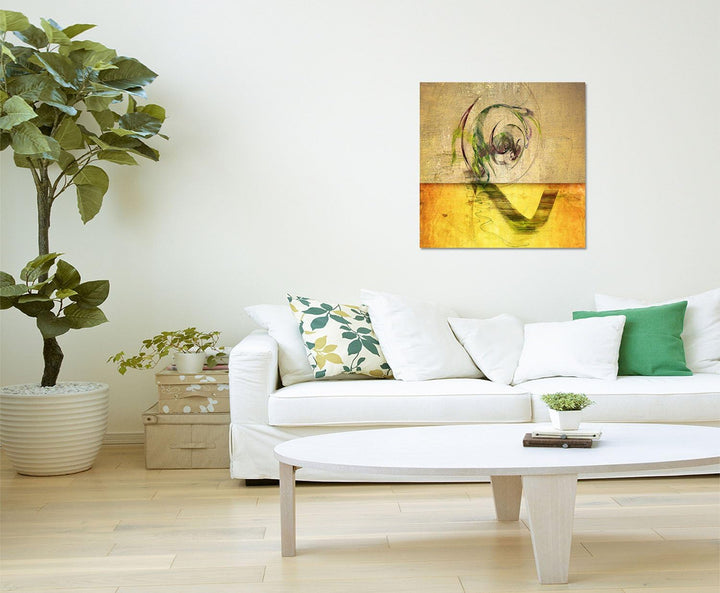 Paul Sinus Art Leinwandbild Abstrakt398_60x60cm Abstraktes Motiv rot pink orange quadratisches Forma