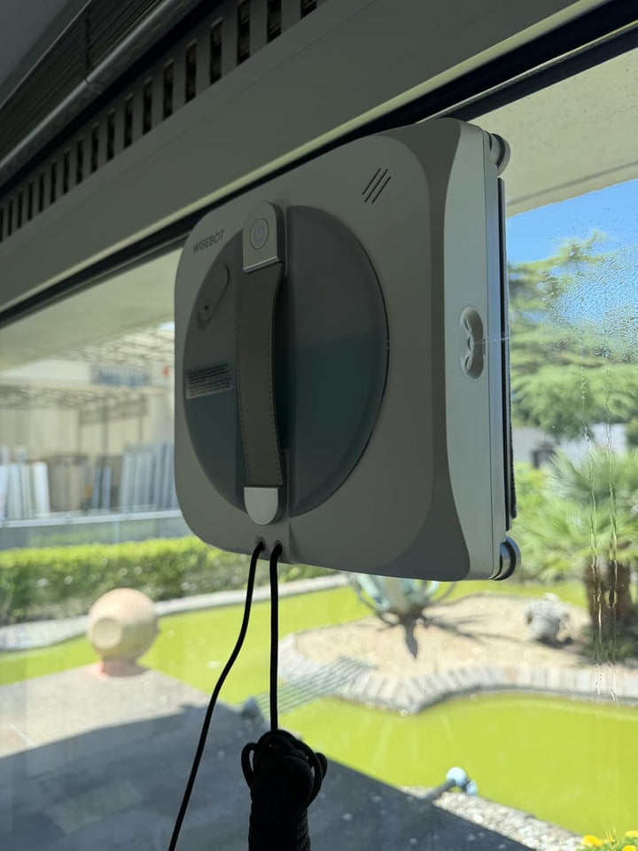 WISEBOT Fensterputzroboter KI-Navigation, 3-Fach Spray, Eckenreinigung | Fensterroboter mit quadrati