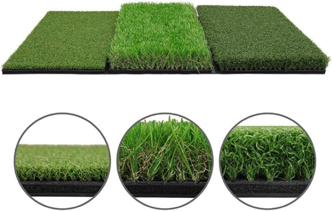LL-Golf ® Golf 3 in 1 Abschlagmatte 60x30 cm/Übungsmatte mit Rough und Fairway Schlagflächen/Range M