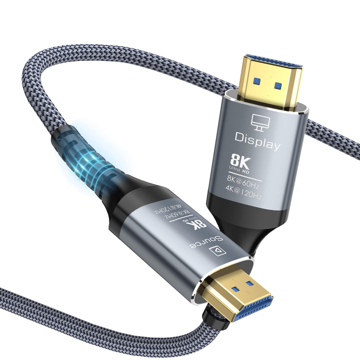 Glasfaser HDMI Kabel 6Meter 8K, 48Gbps Ultra High Speed Langes HDMI 2.1 Kabel Geflochten 8K@60Hz 4K@