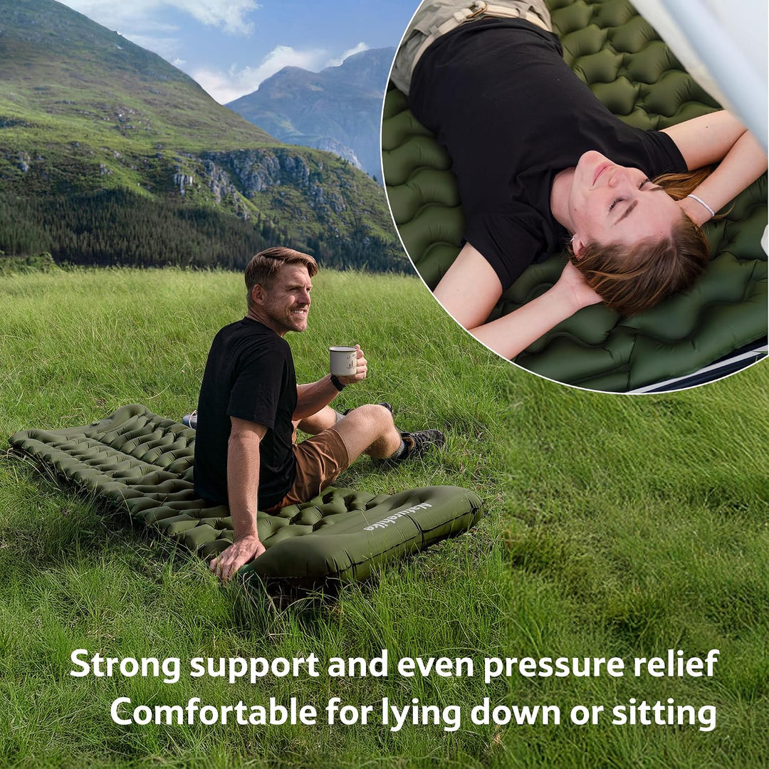 Naturehike Isomatte Camping, Ultraleicht Camping Luftmatratze mit Fusspumpe, Integrierte Luftpumpe i