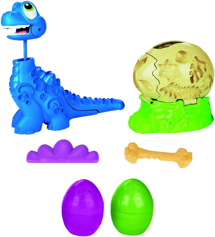 Play-Doh Dino Crew Bronto aus dem Ei, Spielzeug-Dinosaurier für Kinder ab 3 Jahren mit 2 Eiern 70 g,