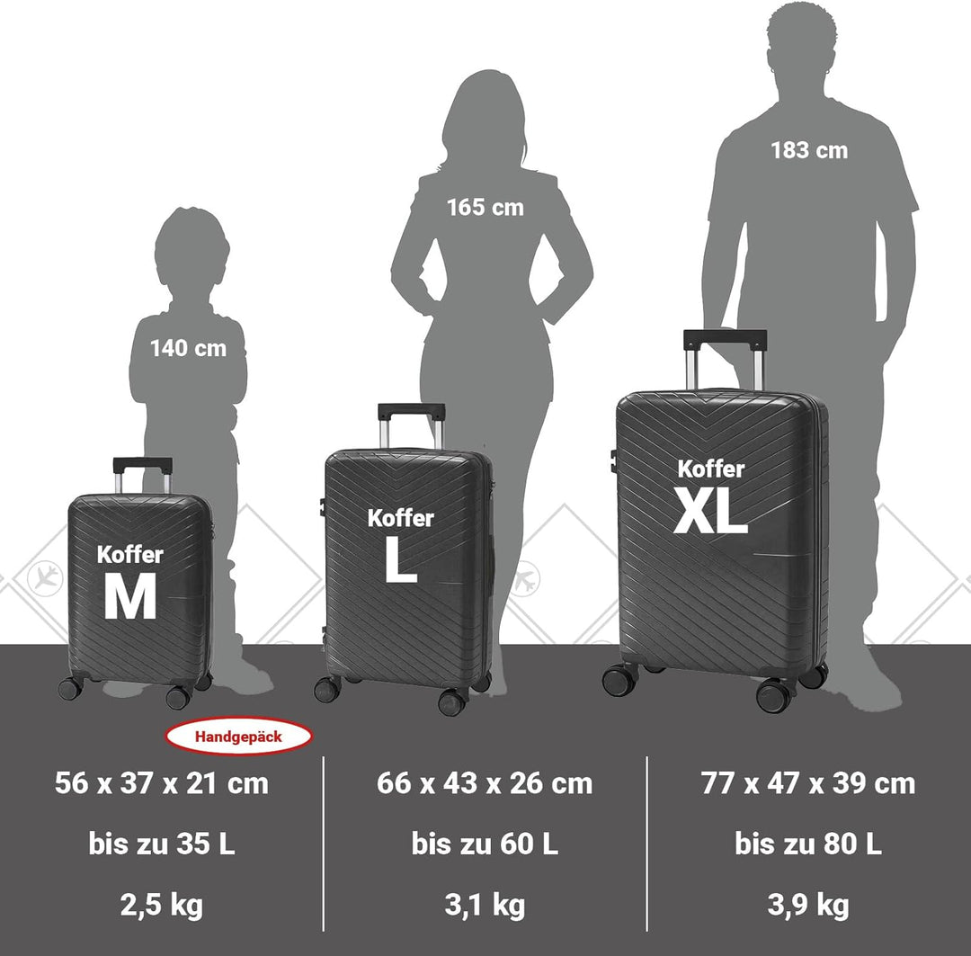 Berwin Reisekoffer aus Polypropylen (PP) Hartschalenkoffer Trolley Koffer Suitcase Luggage Modell No