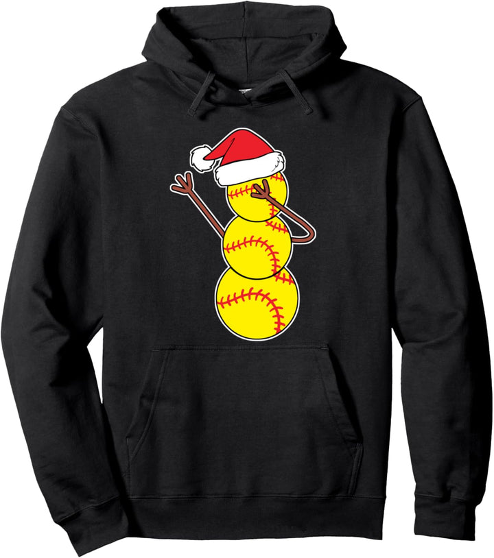 Netter tupfender Schneemann-Baseball-Softball Weihnachten Pullover Hoodie